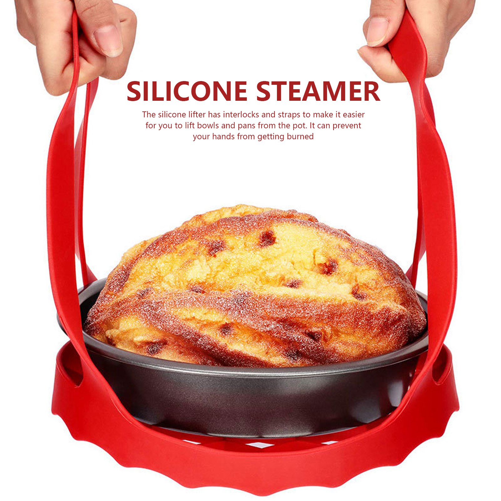 Silicone Steamer Basket - 4-delige set siliconen keukengereedschap bakplaat sling