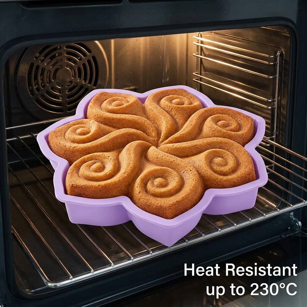 Zyliss Kitchen Gadgets - Grote Bloemvormige Siliconen Cakevorm Spirale Swirl