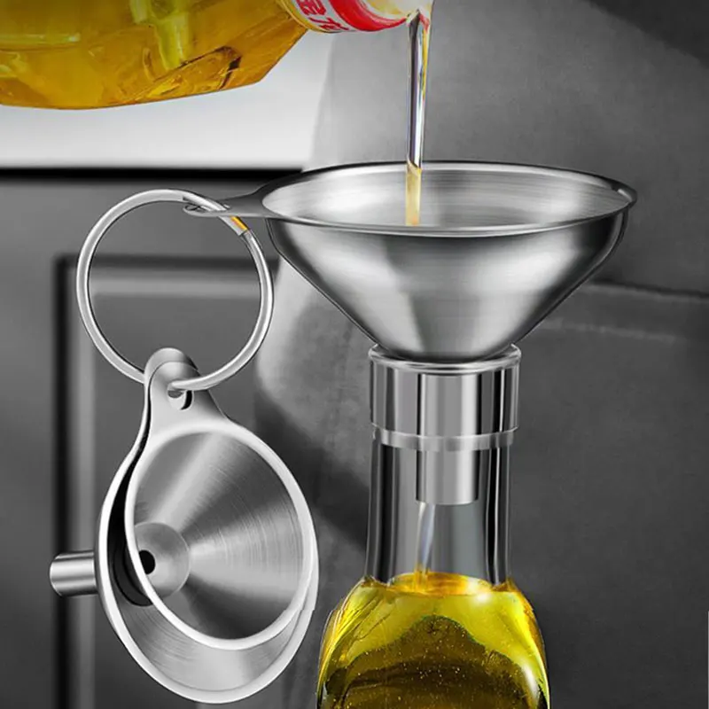 Kitchen Gadgets Latest - 3-delige roestvrijstalen keukentrechterset voor het vullen