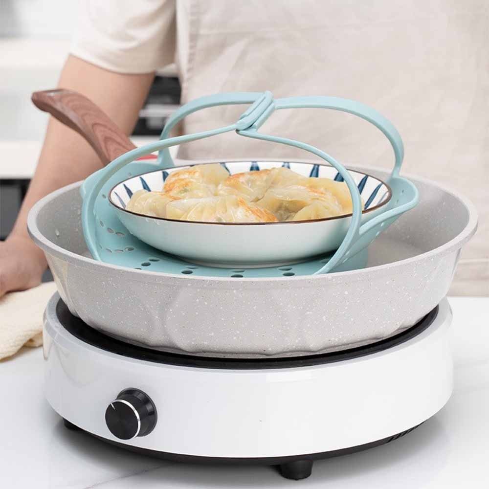 Silicone Steamer Basket - Siliconen stoommand met lange steel Herbruikbare,