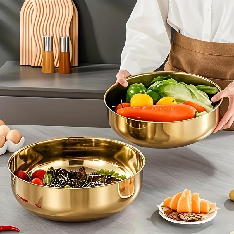 Kitchen Gadgets New - Nieuwe roestvrijstalen mengkom met deksel, robuust,