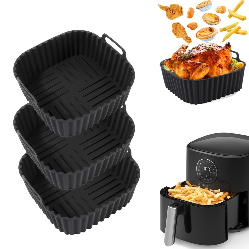Silicone Steamer Basket - Airfryer siliconen liners vierkant herbruikbaar antiaanbakmat