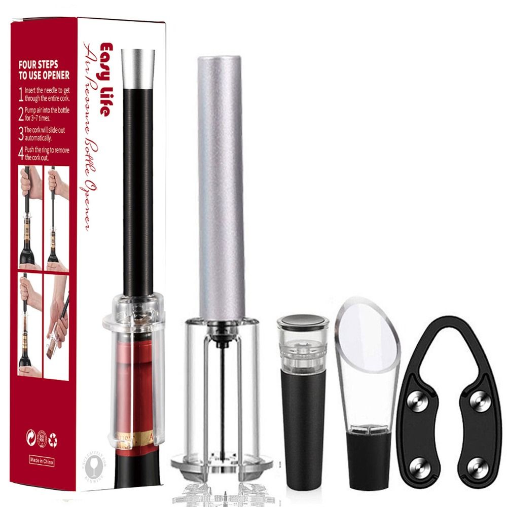 Quality Kitchen Gadgets - Baraccessoires Wijnflesopener Set Aluminiumlegering ABS Luchtpomp