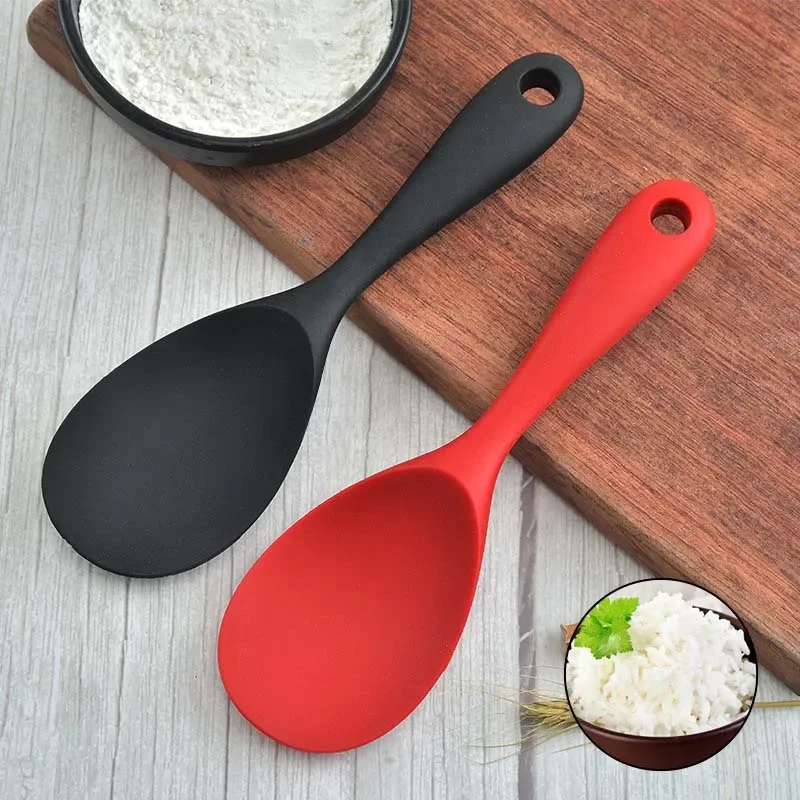 Kitchen Gadgets On Sale - Hangende siliconen rijstlepel Keukenpollepel Antiaanbakpan Elektrische