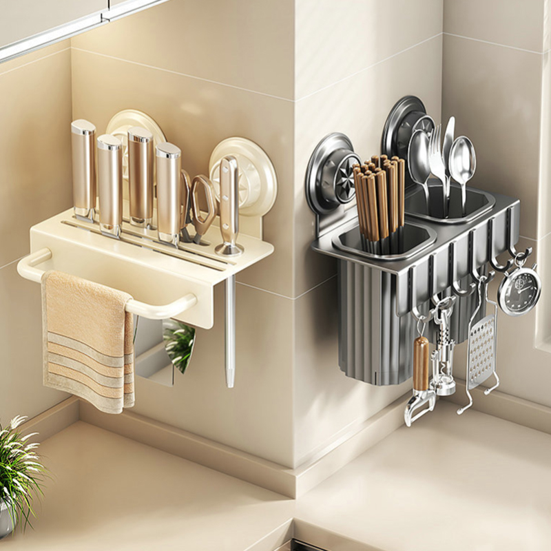 Zuigende wandgemonteerde keuke - Kitchen Gadgets Rack Storage recensie en prijs