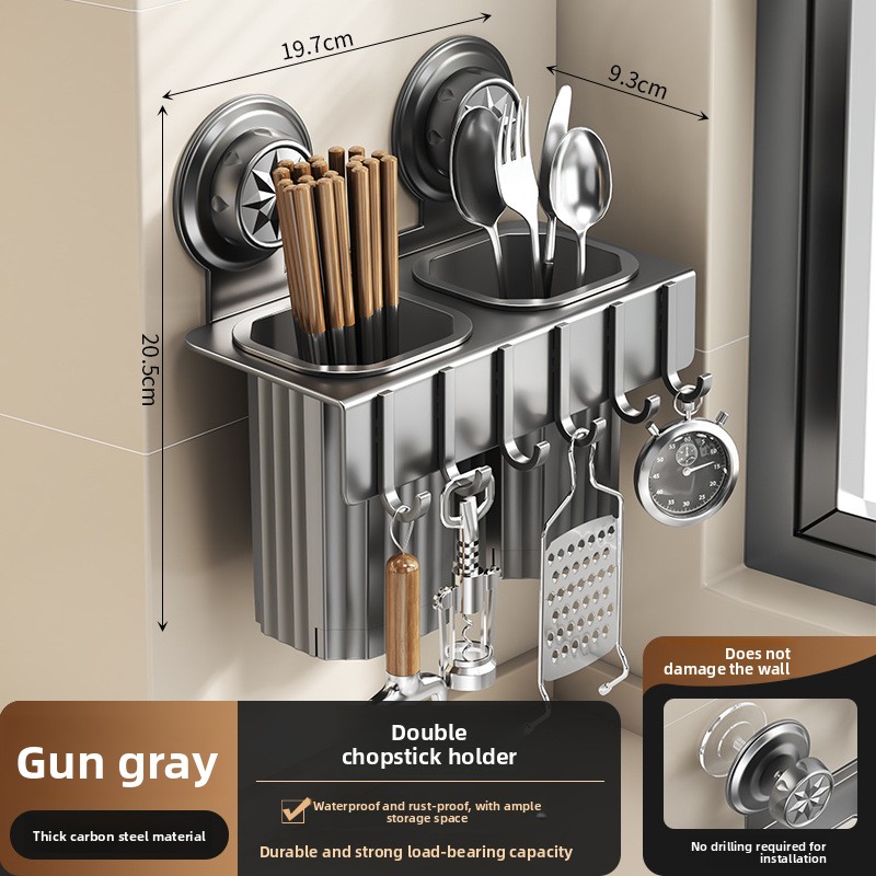 Zuigende wandgemonteerde keuke - Kitchen Gadgets Rack Storage recensie en prijs