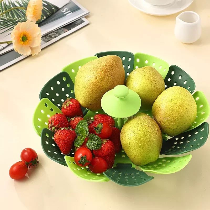 Opvouwbare voedselstomer Groen - Silicone Steamer Basket recensie en prijs