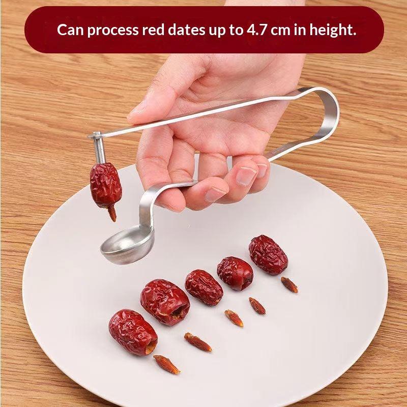 RVS dadelontpitter, rode zaadv - Kitchen Gadgets Tools recensie en prijs