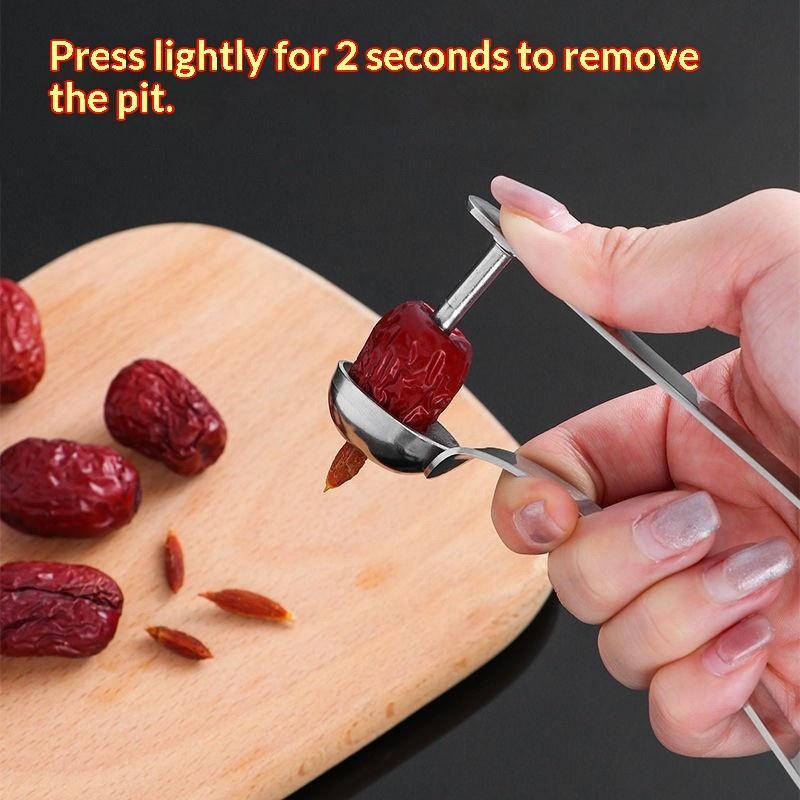 RVS dadelontpitter, rode zaadv - Kitchen Gadgets Tools recensie en prijs
