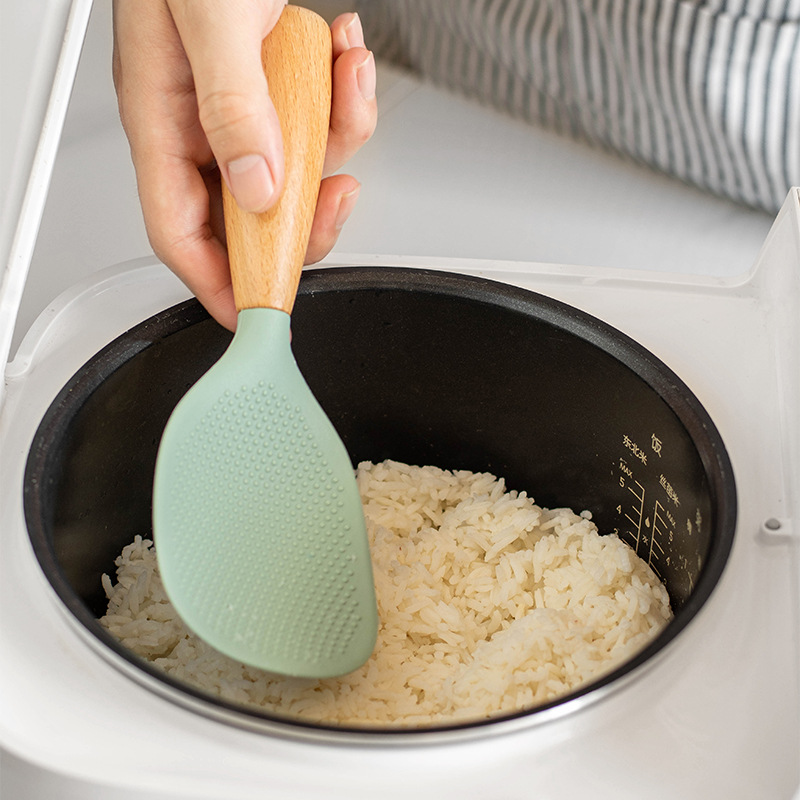 1PC houten handvat siliconen r - Kitchen Gadgets On Sale recensie en prijs